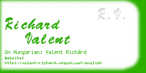 richard valent business card